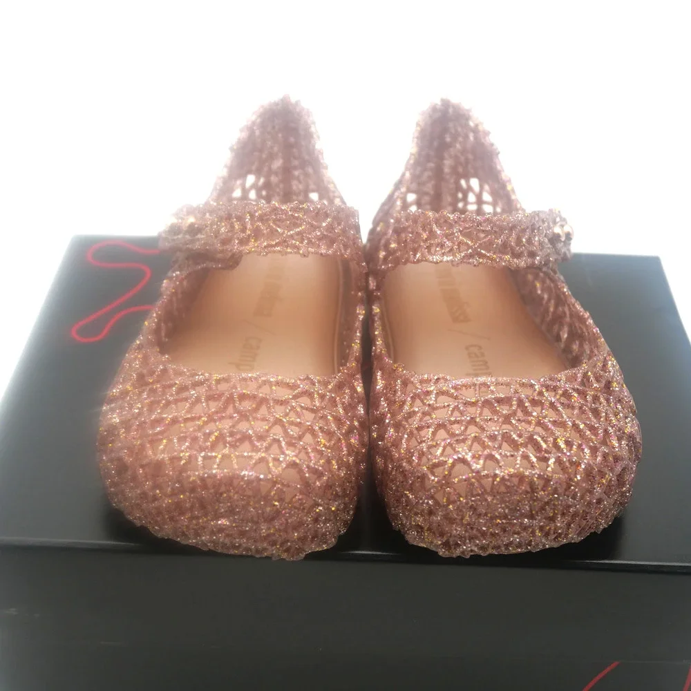 NEW Mini Melissa Rose Glitter Campana Mary Jane Shoes Sandals Toddler Girls 7